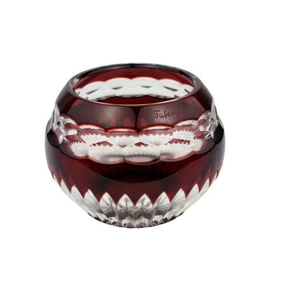Faberge Nadya Crystal Votive Amethyst Cut Glass Candleholder